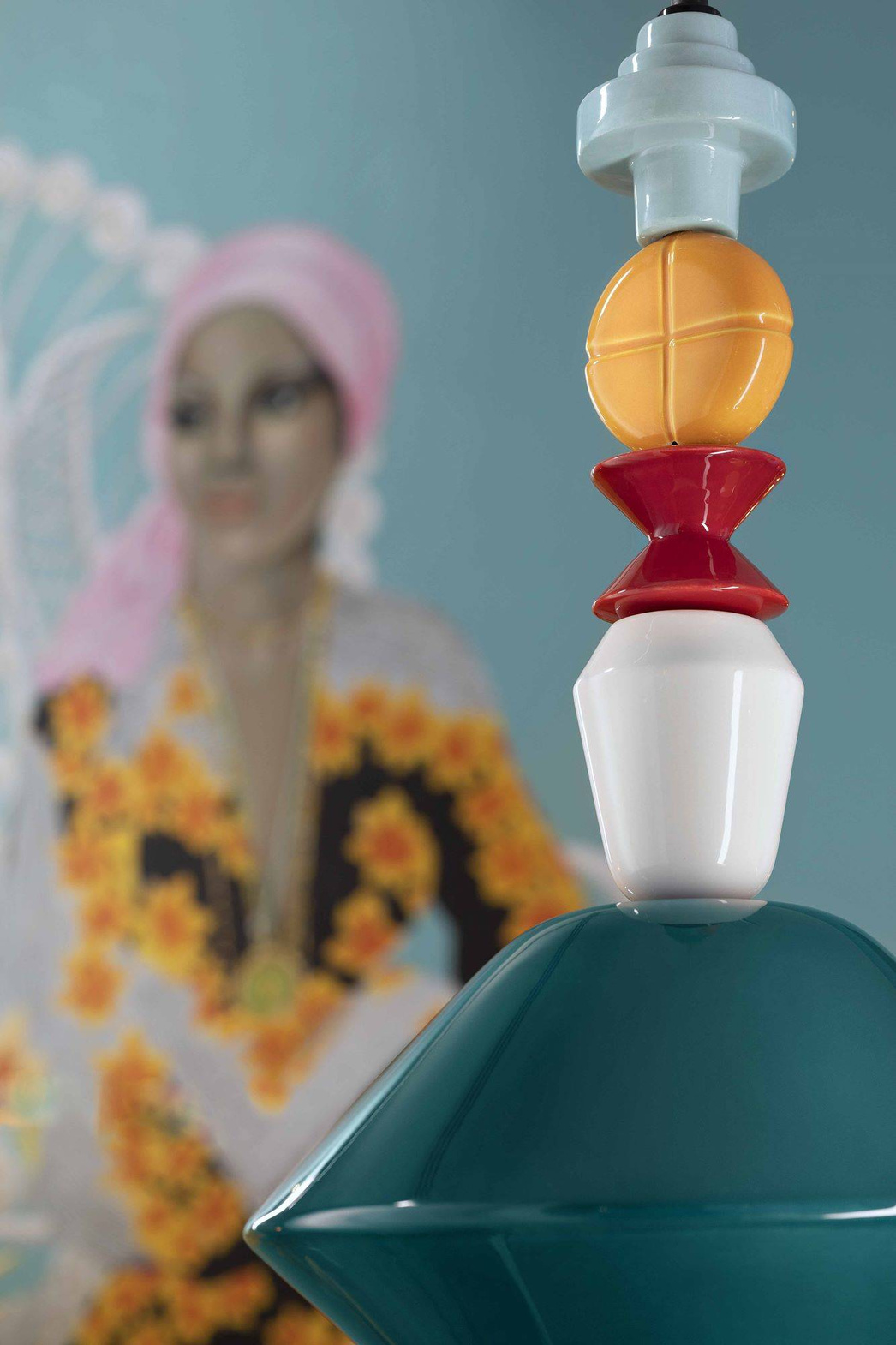 Ferroluce :: Lariat grüne Hängelampe, Höhe 87 cm