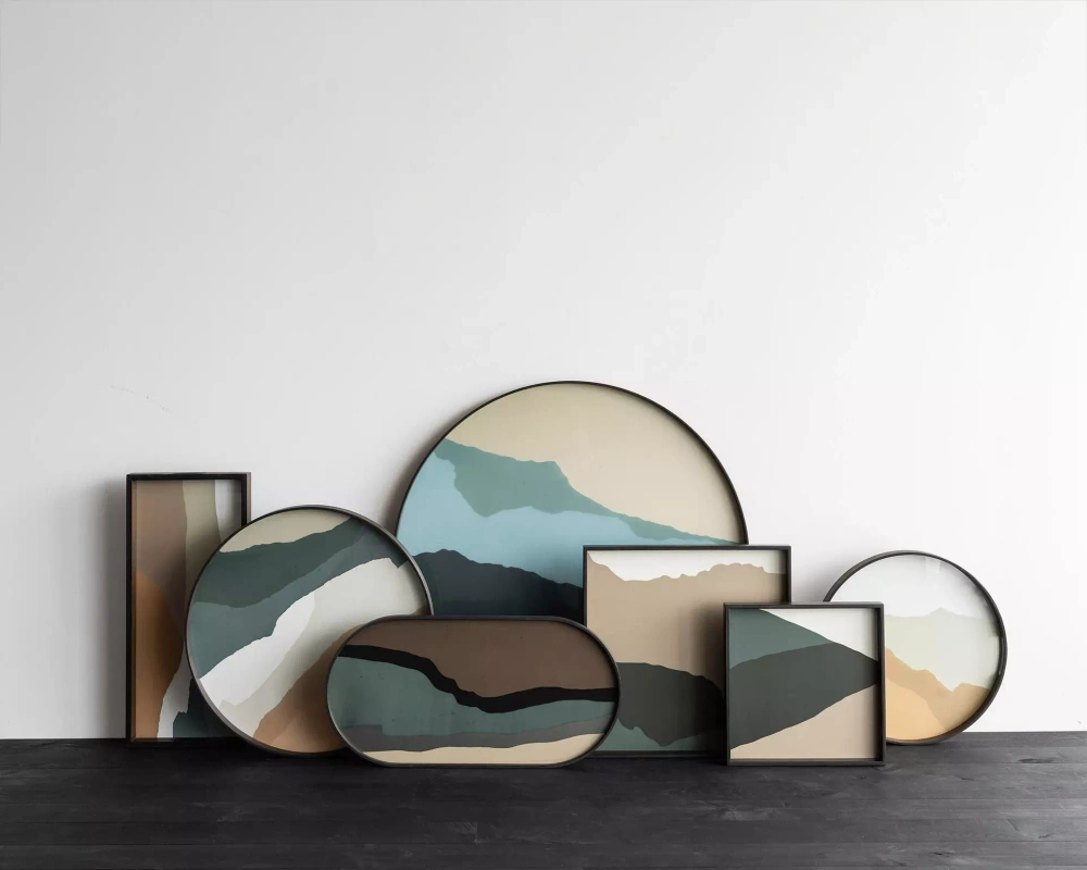 Ethnicraft :: Tablett aus Holz Slate Wabi Größe M multi gelöscht