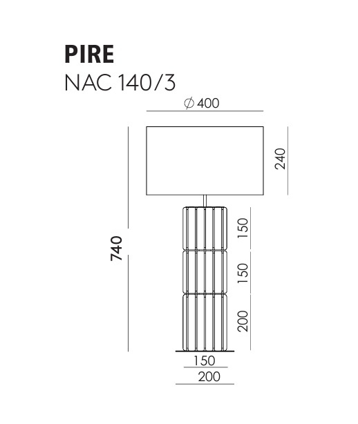 Aromas :: Pire table lamp, height 74 cm, color to choose from