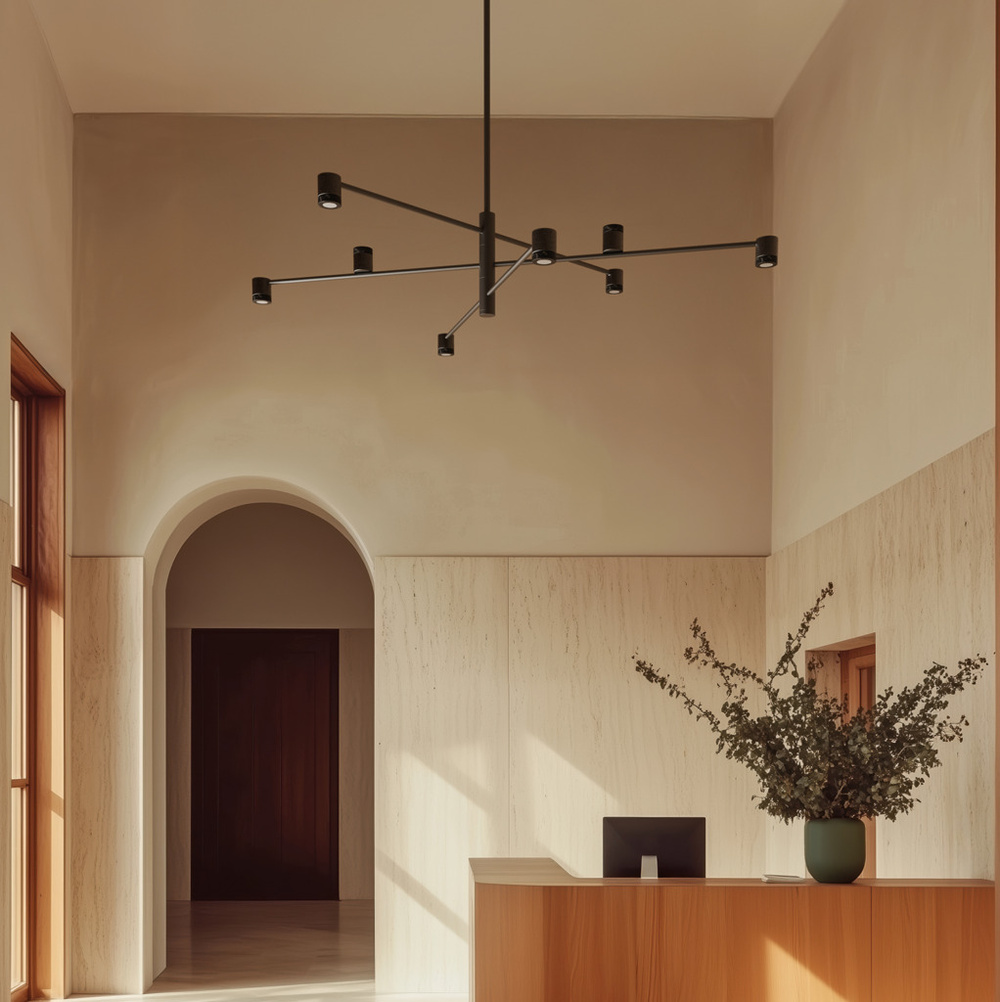 Aromas :: Lampa wisząca Tea XL szer. 130 cm czarna marmurowe klosze