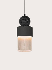 Aromas :: Glamm black pendant lamp with black marble