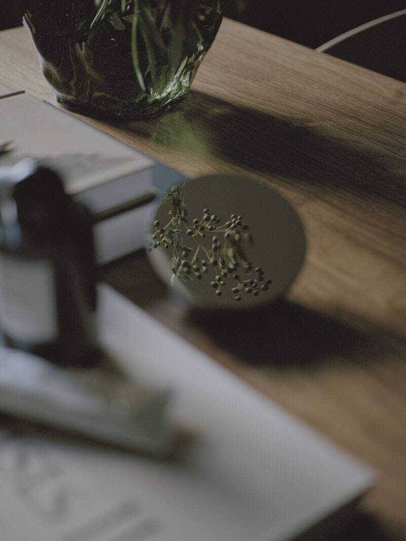 New Works :: Aura Table Mirror, Stainless Steel Decoration