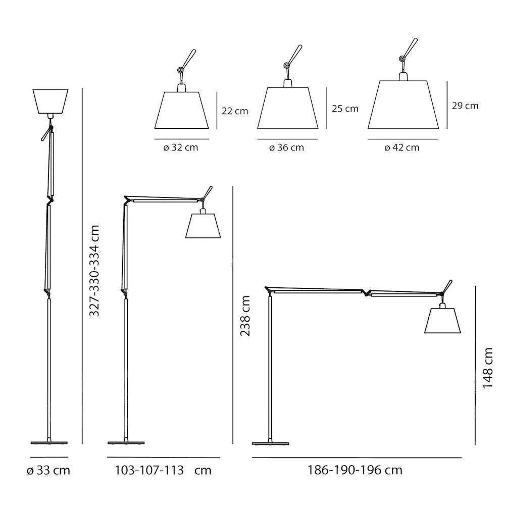 Artemide :: Lampa podłogowa Tolomeo Mega czarna śr. 36 cm