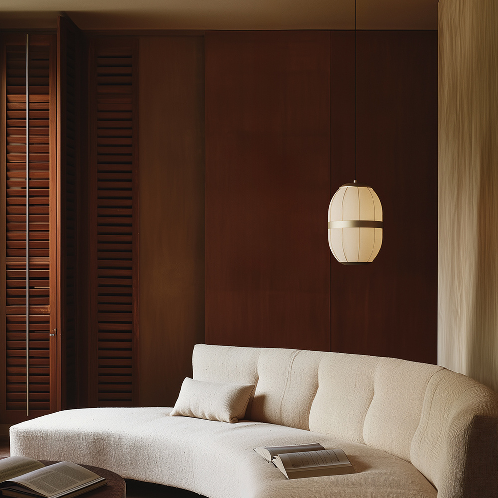 Aromas :: Pull hanging lamp, height 50 cm, black and white