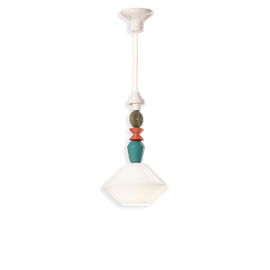 Ferroluce :: Lariat white hanging lamp, height 56 cm