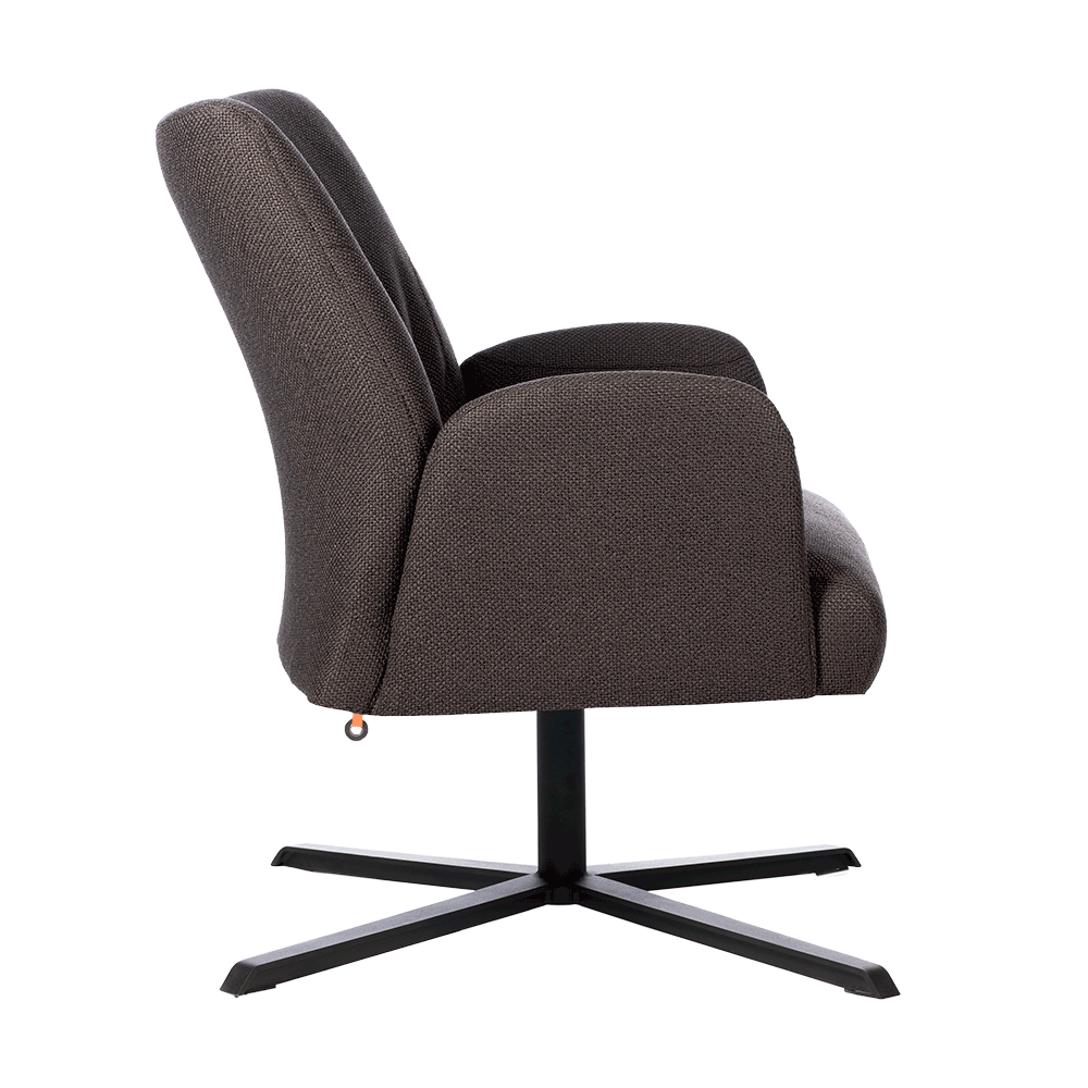 Mobitec :: Enora C06 dark gray swivel chair with armrests, width 69 cm, metal base