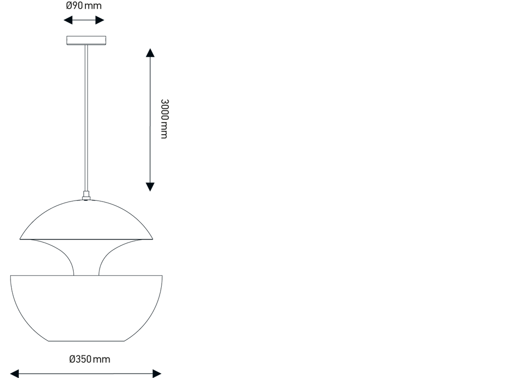 DCW:: Here Comes The Sun Pendelleuchte in Schwarz und Kupfer, Durchmesser 35 cm