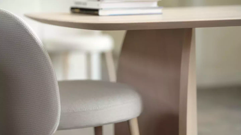 Mobitec :: Neo C01 gray upholstered chair on wooden legs, width 51 cm