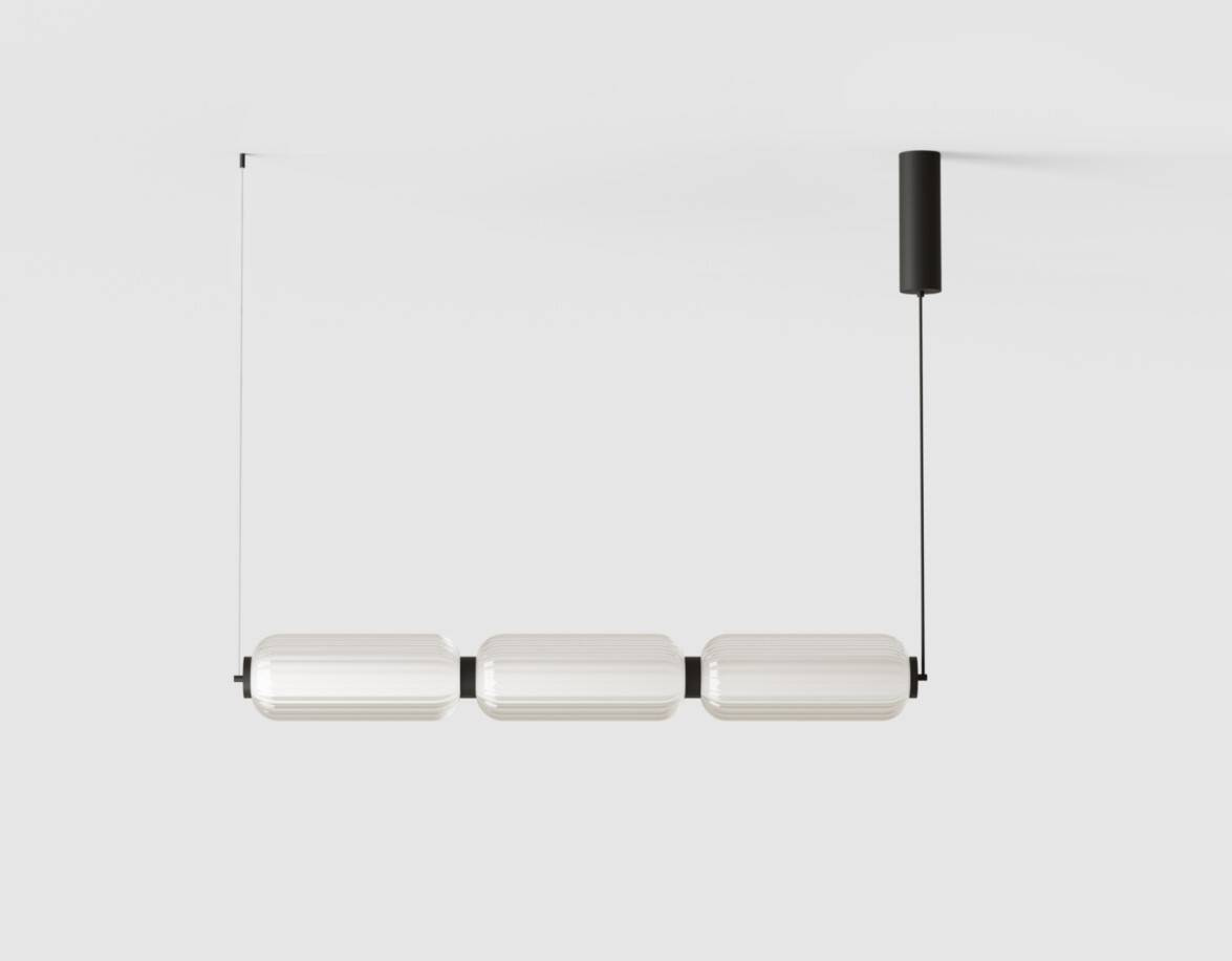 Aromas :: Elma 3 Hängeleuchte, Breite 96 cm, schwarz, horizontal oder vertikal