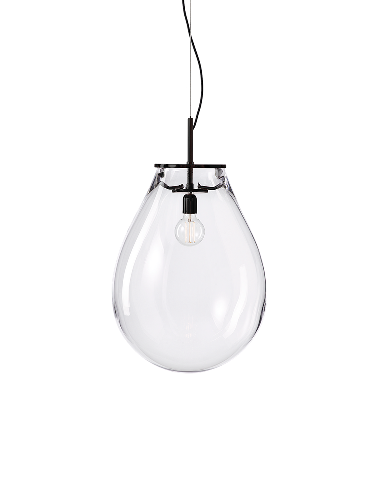 Bomma :: Lampa wisząca Tim wys. 83 cm rozm. M transparentno-czarna