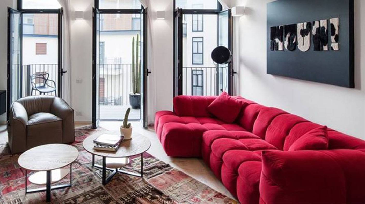 Nordic Line :: Sofa gepolstert Michelle 3 person 236x68x105cm rot