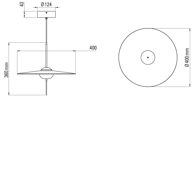 DCW:: Mono pendant lamp, diameter 40 cm, gray