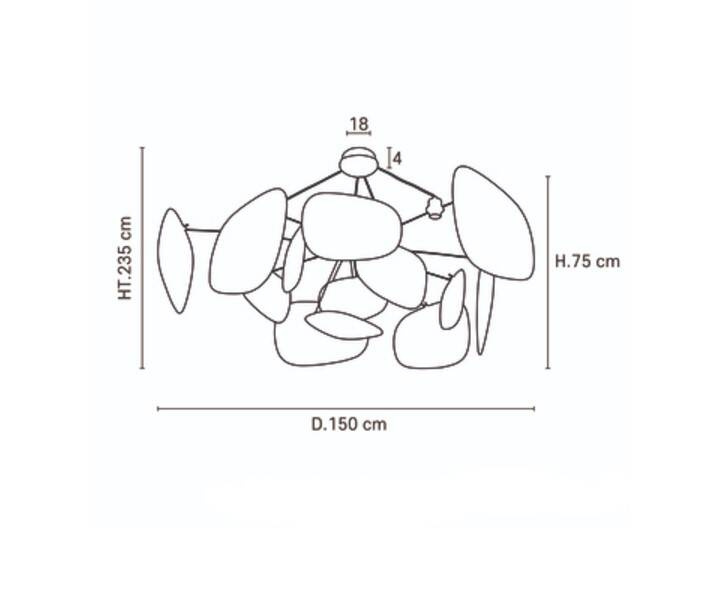 Marktset :: Screen 70er Hängelampe, Durchmesser 150 cm, Größe XXL, beige und schwarz