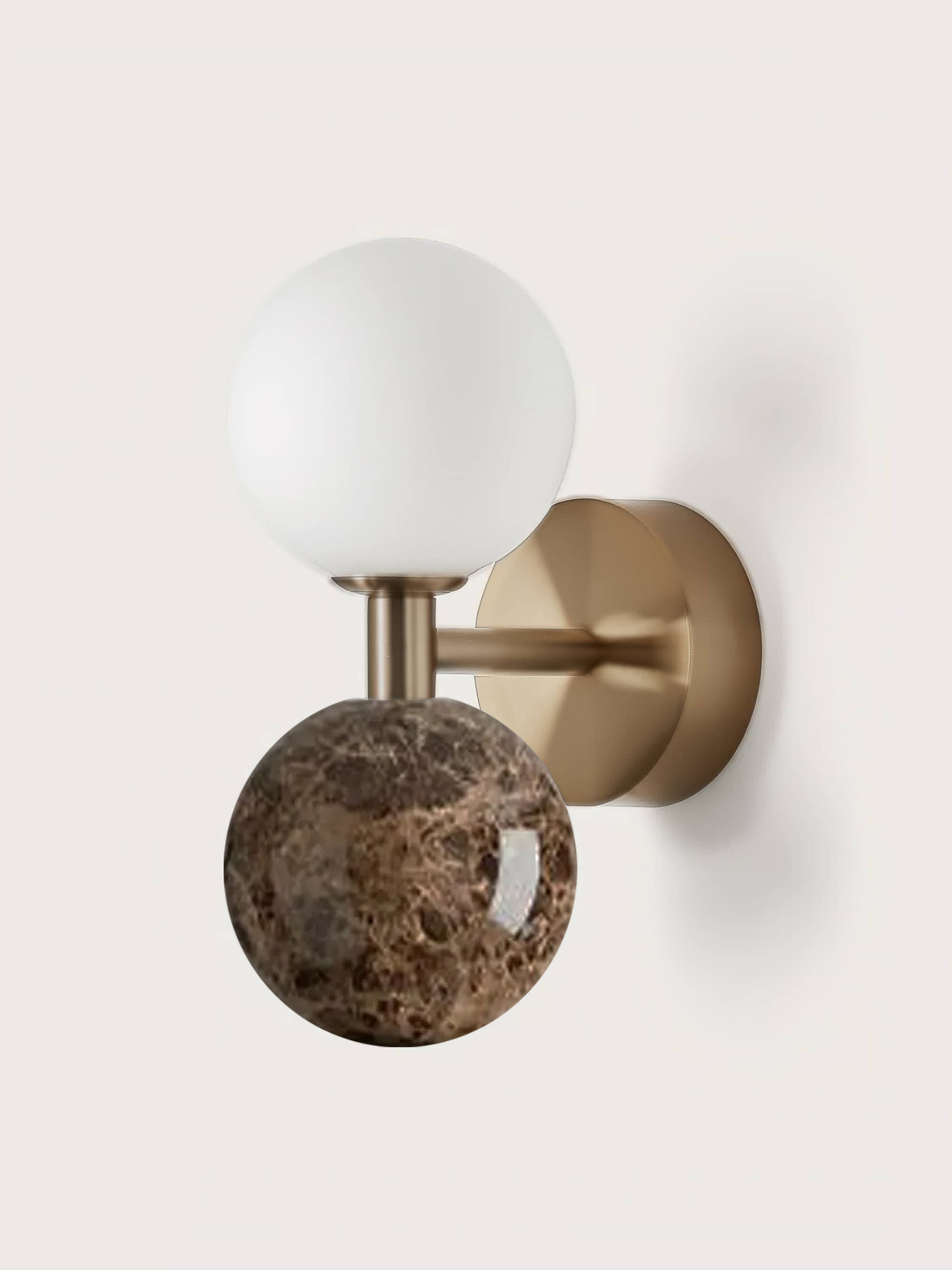 Aromas :: Lampa ścienna / kinkiet Dalt brązowy marmur złoty metal wys. 23,2 cm