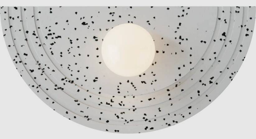 Robin :: Regina Terrazzo Wandleuchte/Wandleuchte, schwarz und weiß, Breite 48 cm