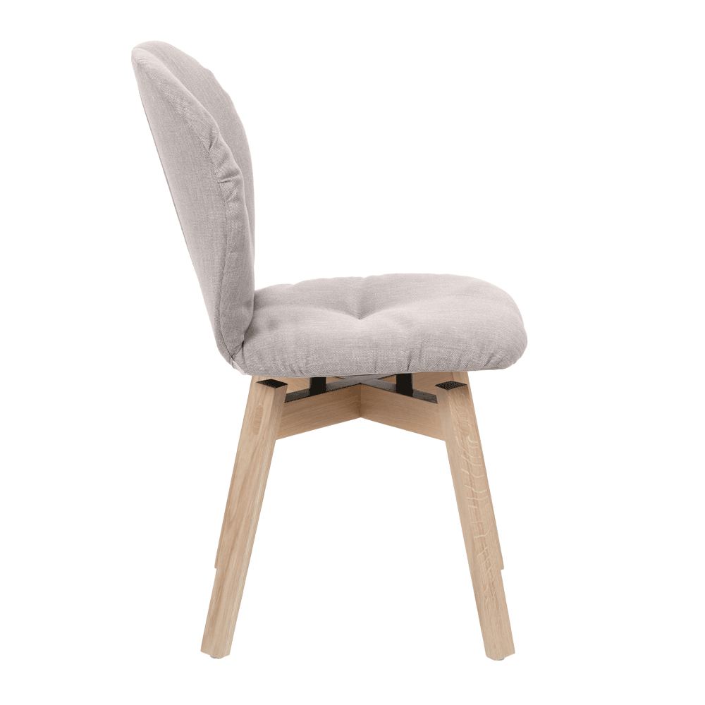 Mobitec :: Mood 90 upholstered chair, gray, width 47 cm, wooden legs