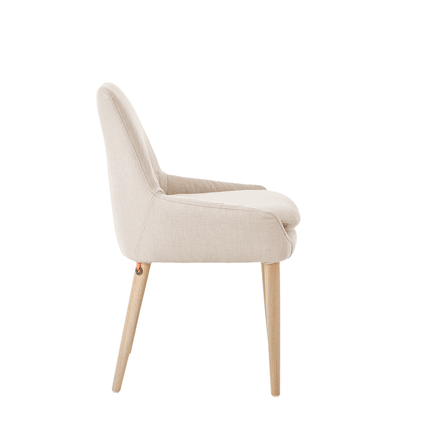 Mobitec :: Saga C01 upholstered chair, beige, width 59 cm, wooden legs