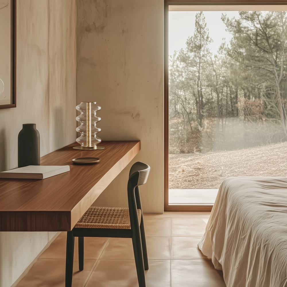 Aromas :: Lampa stołowa Vitree wys. 36 cm transparentne szkło / czarny metal