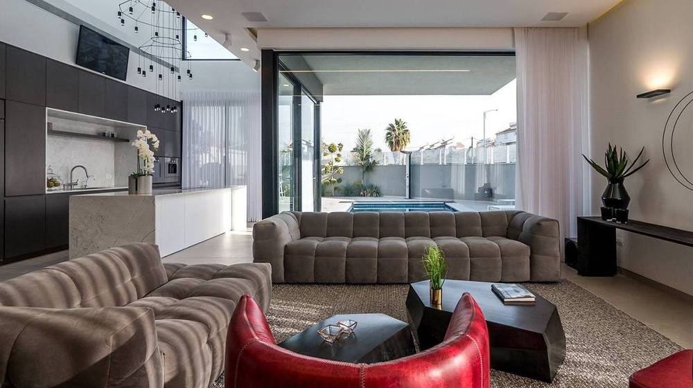 Nordic Line :: Sofa gepolstert Michelle 3 person 236x68x105cm rot