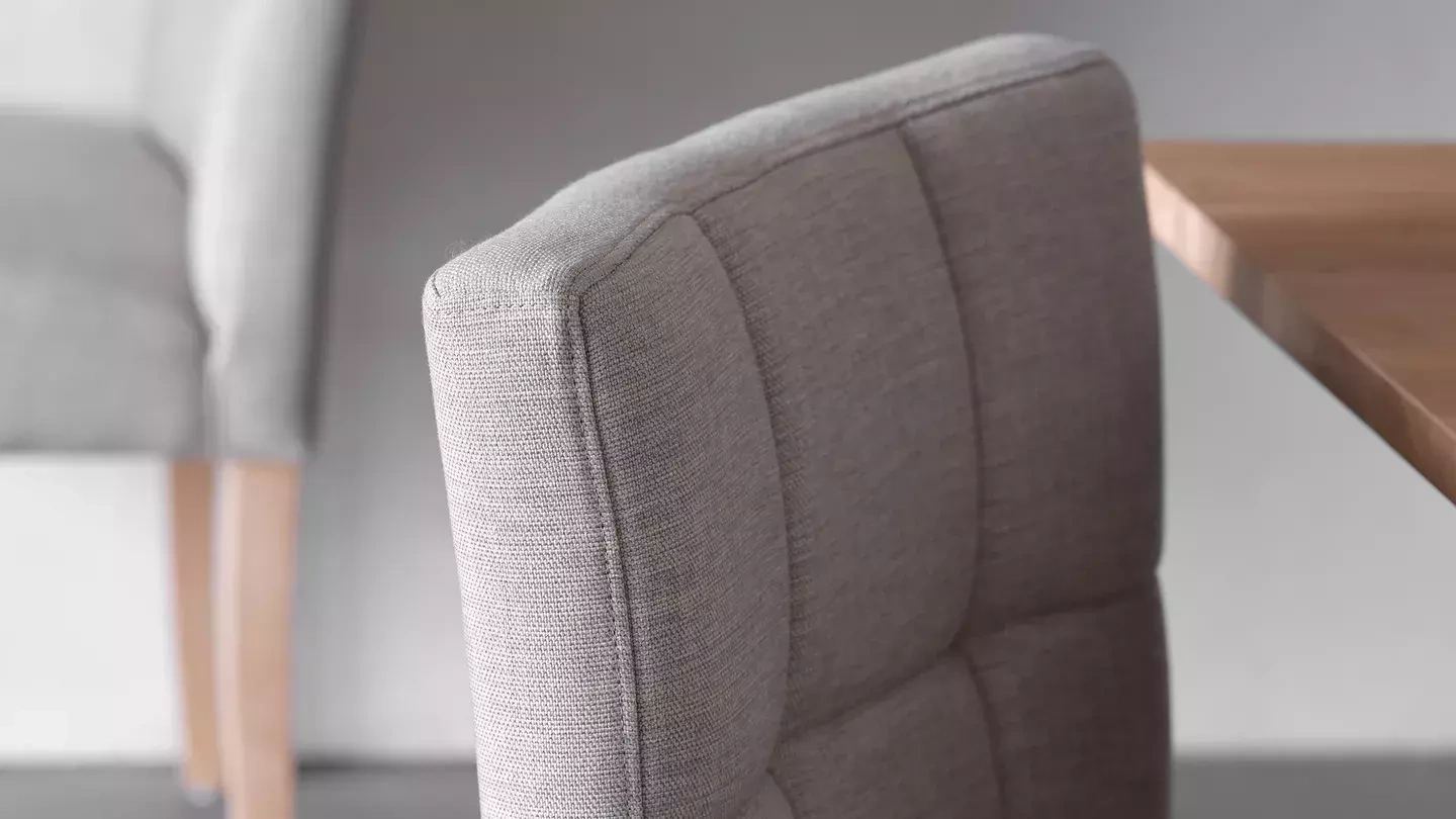 Mobitec :: Carré C03 upholstered chair, brown, width 47 cm, wooden legs