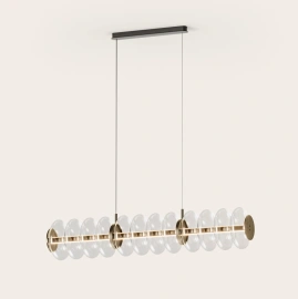 Aromas :: Lampa wisząca Vitree L szer. 105 cm transparentne szkło / złoty metal
