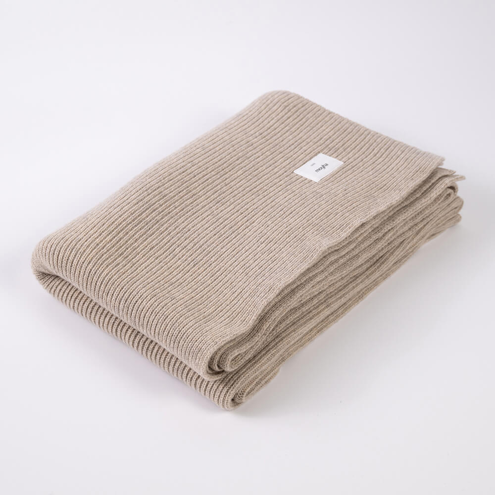 Moyha :: Pled z wełną klasyczny Premium beżowy 130x220 cm