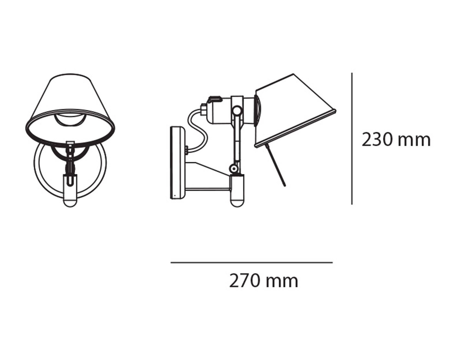 Artemide :: Wall lamp / sconce Tolomeo faretto silver