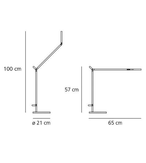 Artemide :: Schreibtischlampe aus Aluminium Demetra Breite 65 cm grau