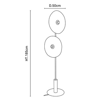 Market Set :: Lampa podłogowa Rivage 2l L wys. 185 cm beżowo-złota