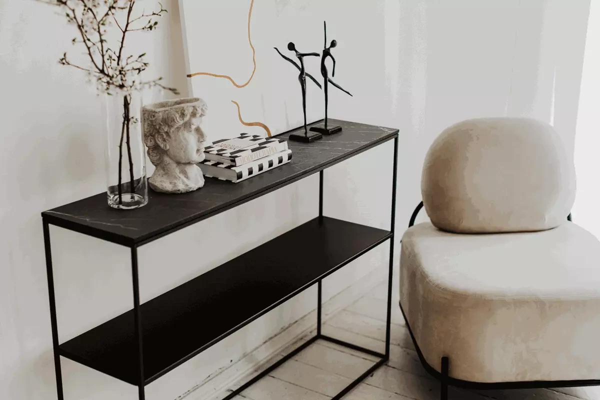 Nordifra :: Konsole Marmor Stam Breite 115 cm schwarz