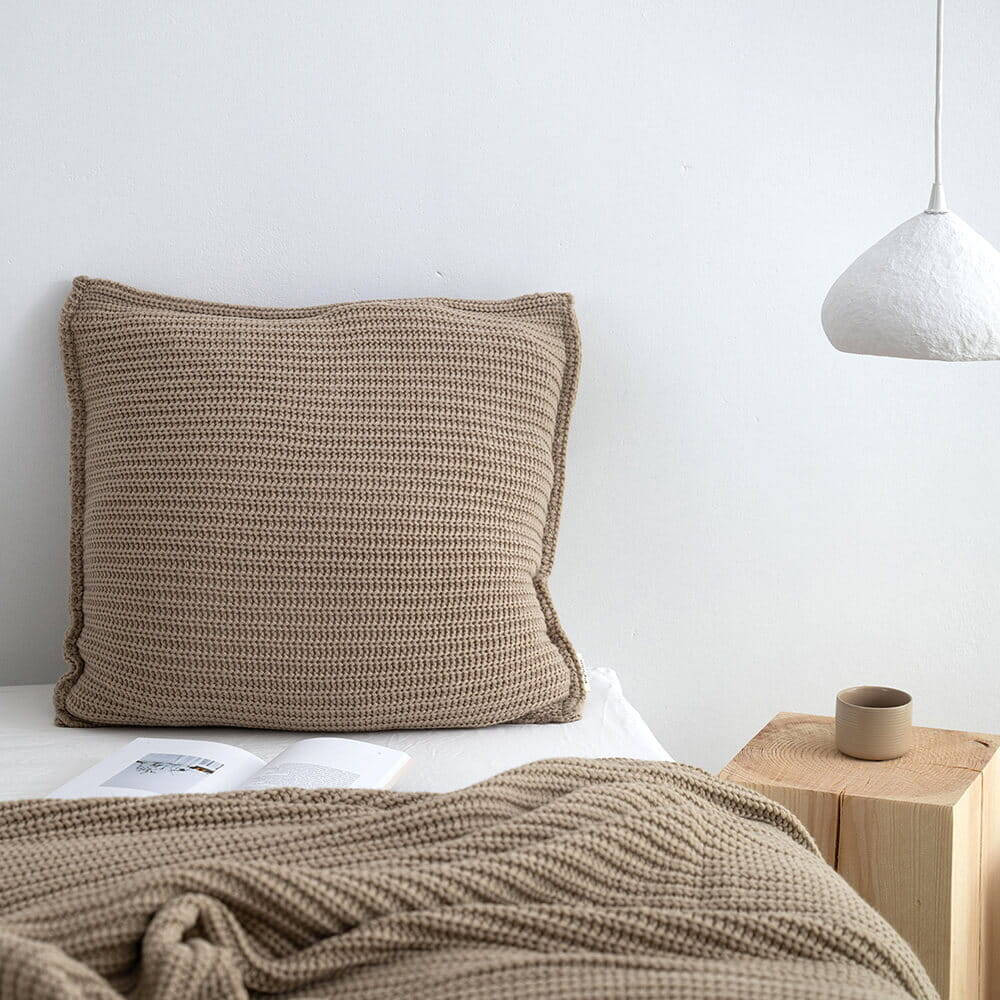 Moyha :: Beige Decke mit Wollwebung 130 x 170 cm