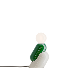 Ferroluce :: Tata table lamp, height 22.2 cm, green and white