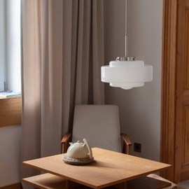 Embassy Interiors :: Glass hanging lamp Memoire white, dia. 30 cm