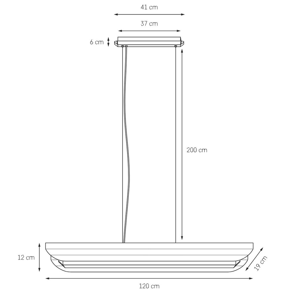Kaspa :: Lampa wisząca liniowa Apolin szer. 120 cm czarno-biała