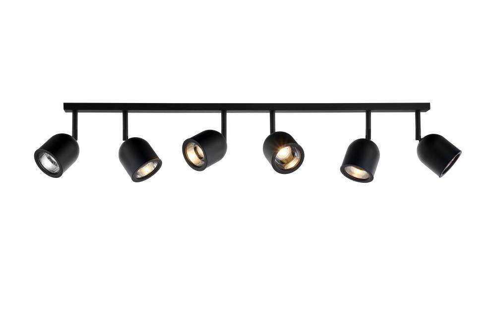 Kaspa :: Spark 6 New ceiling strip, 6 spotlights, black