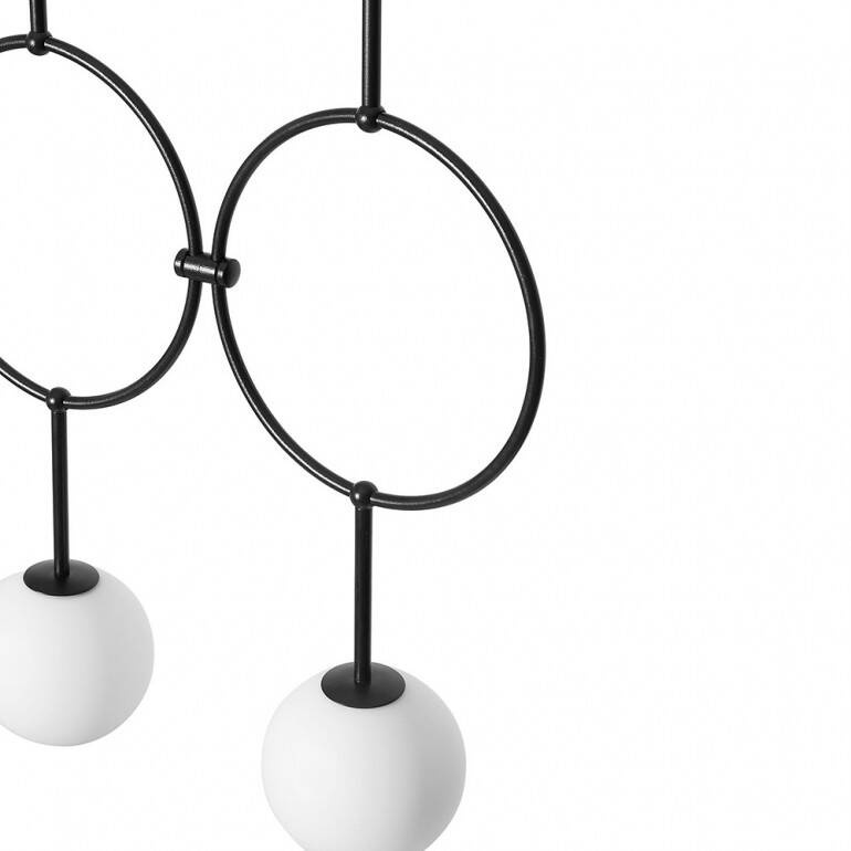 Ummo :: Isuulla C triple ceiling lamp, black, height 41 cm, IP44