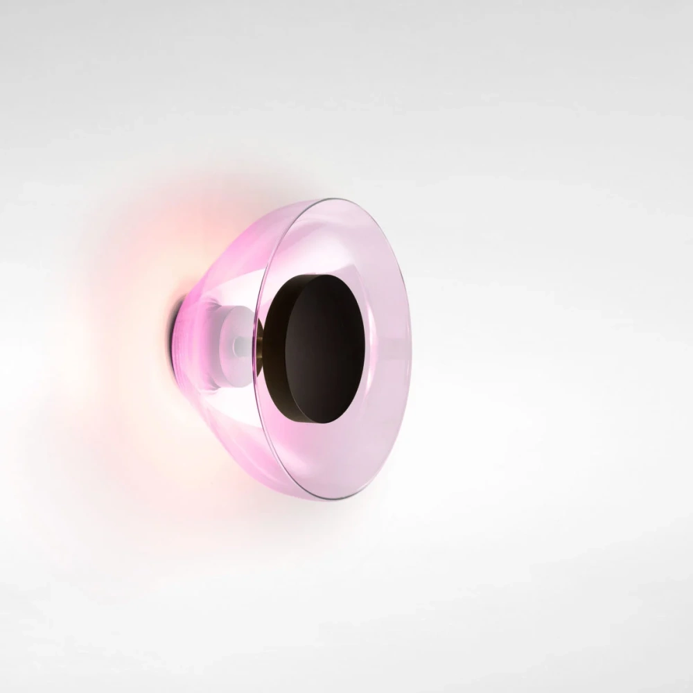 Marset :: Lampa ścienna / kinkiet Aura On/Off czarno-transparentny śr. 25,3 cm