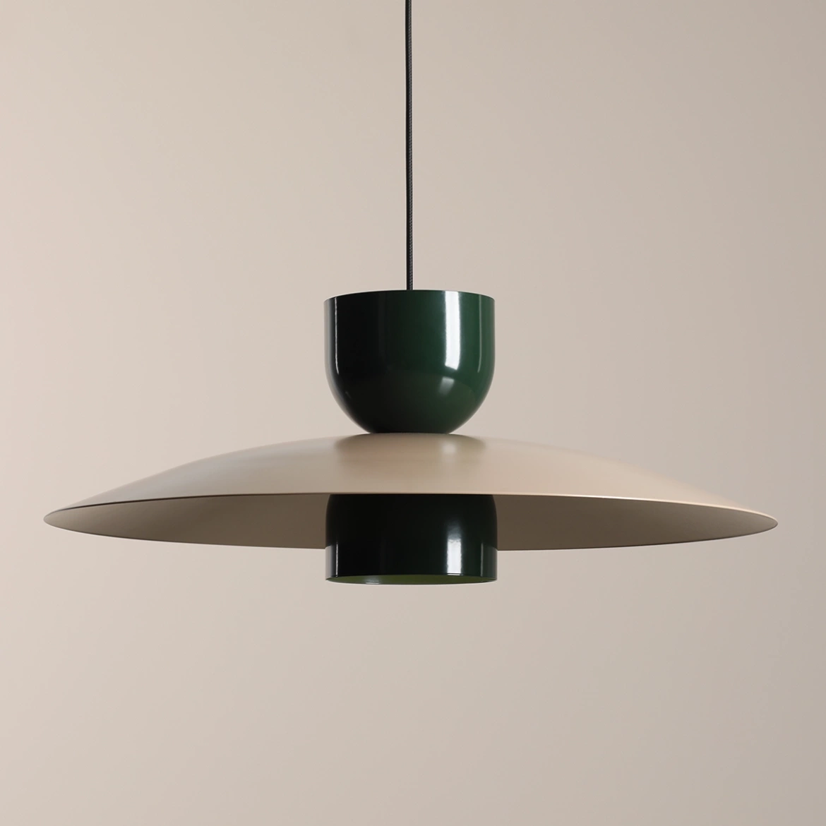 Artera :: Lampa sufitowa Nutta Beige/Bottle Green śr. 65 cm