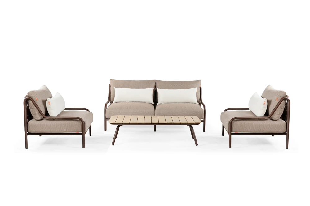 Kunesti :: Coffee or tea 2-seater garden sofa, gray-brown, width 157 cm