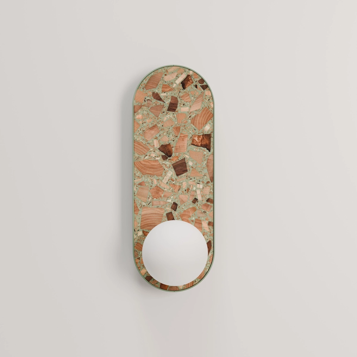 Kaspa :: Lampa ścienna / kinkiet Legra owal szer. 13 cm szałwiowa IP44