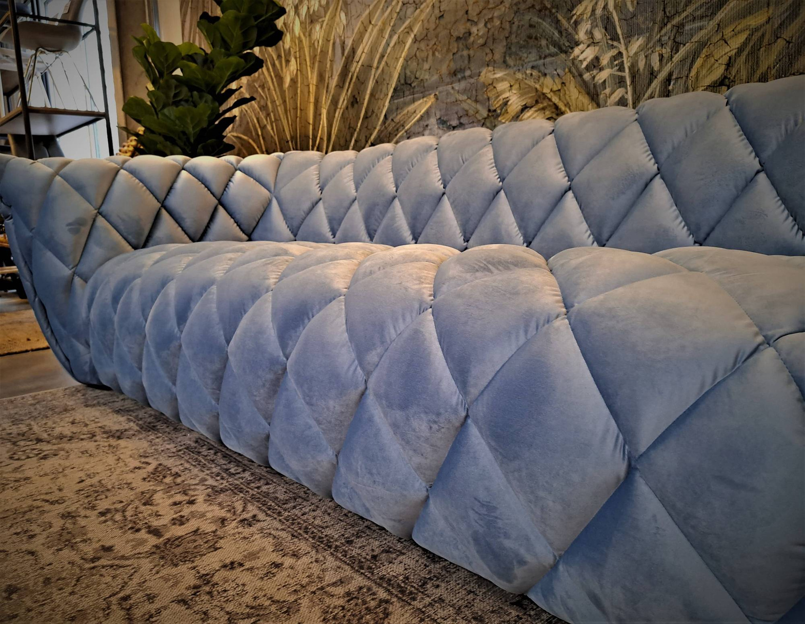 Nordic Line :: Goldy upholstered sofa, light blue, width 220 cm