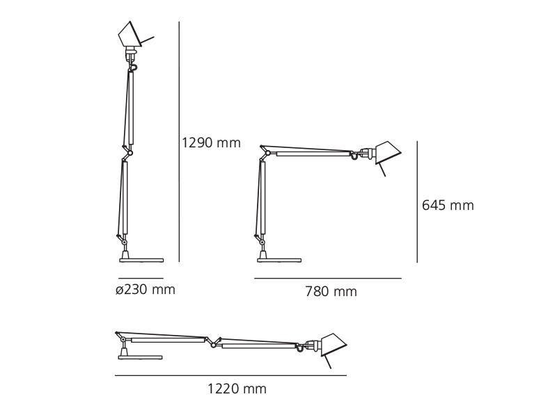 Artemide :: Schreibtischlampe aus Aluminium Tolomeo Höhe 64,5 cm schwarz