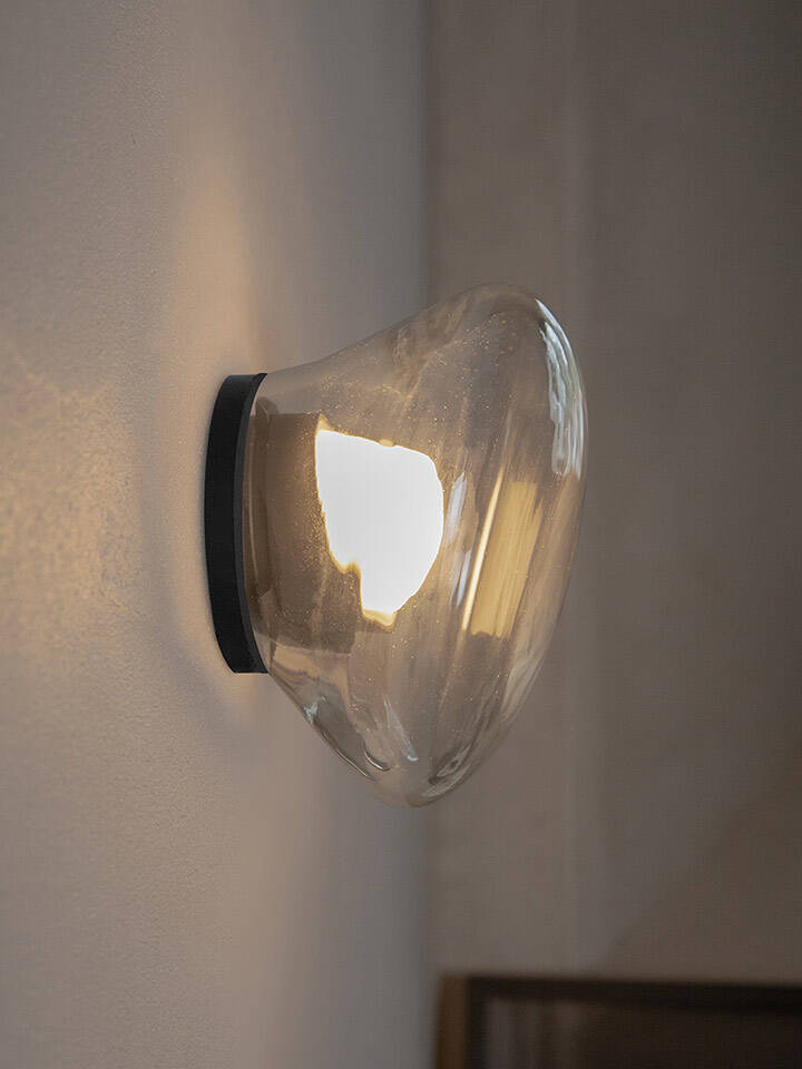 Karman :: Agua Außenwandleuchte / Wandleuchte, Durchmesser 13 cm, transparent