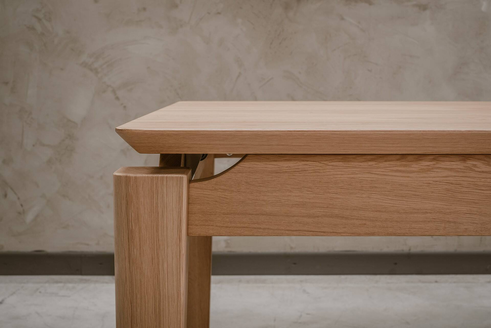 Selfia :: Chamfer oak wooden table - also available as an extendable version