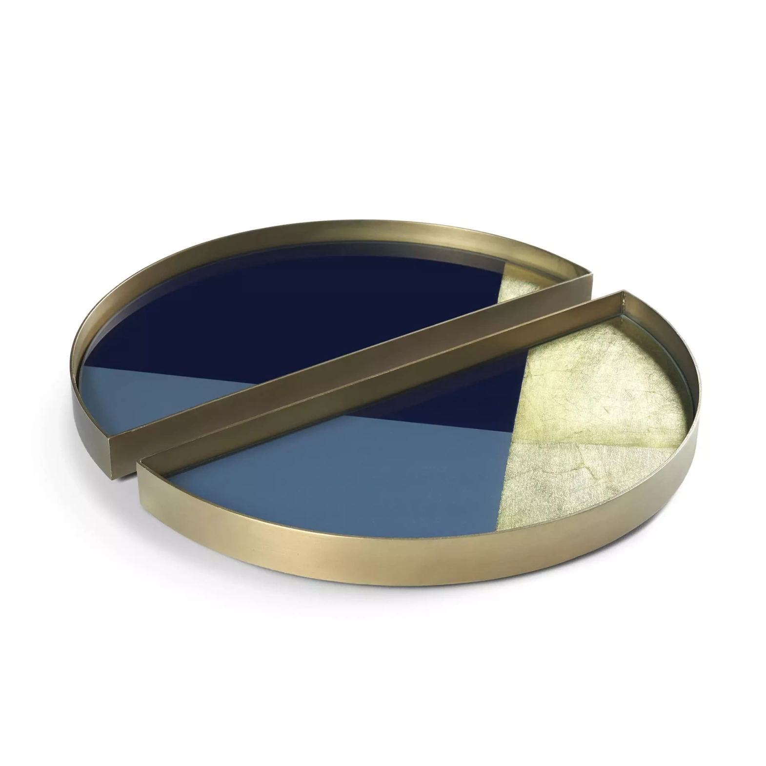 Ethnicraft :: Zestaw dwóch tac dekoracyjnych Geometric glass valet tray rozm. S