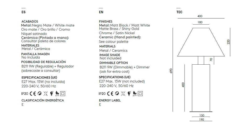 Aromas :: Lampa stołowa Syal niebieska