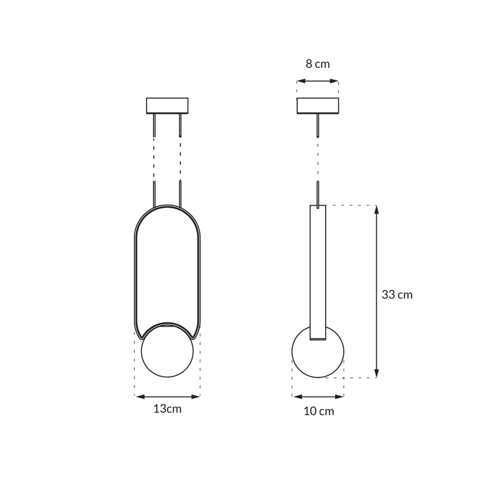 Kaspa :: Lampa wisząca Legra owalna wys. 33 cm kremowa IP44