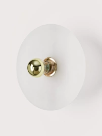 Aromas :: Lampa ścienna / kinkiet Alba alabaster / złoty metal śr. 35 cm