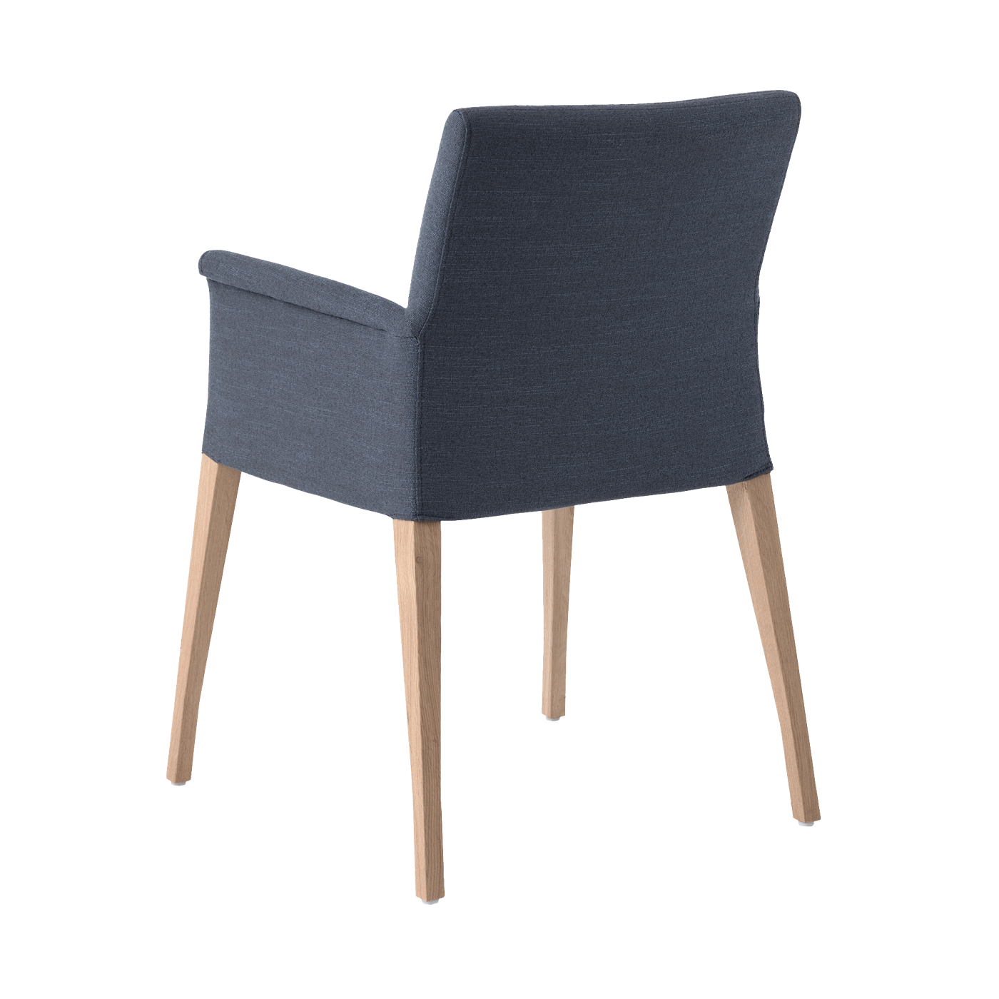 Mobitec :: Pure Classic C02 gray upholstered chair with armrests, 59 cm wide, wooden legs