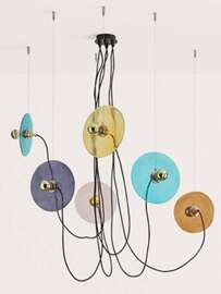 Aromas :: Fest 6 mehrfarbige Hängeleuchte, Höhe 150 cm